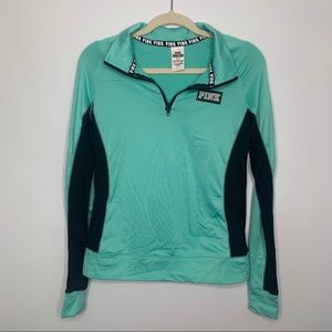 PINK mint teal black quarter zip pullover